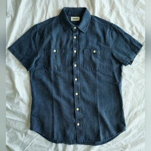 Taylor Stitch Short Sleeve Utility Shirt In Roped Indigo